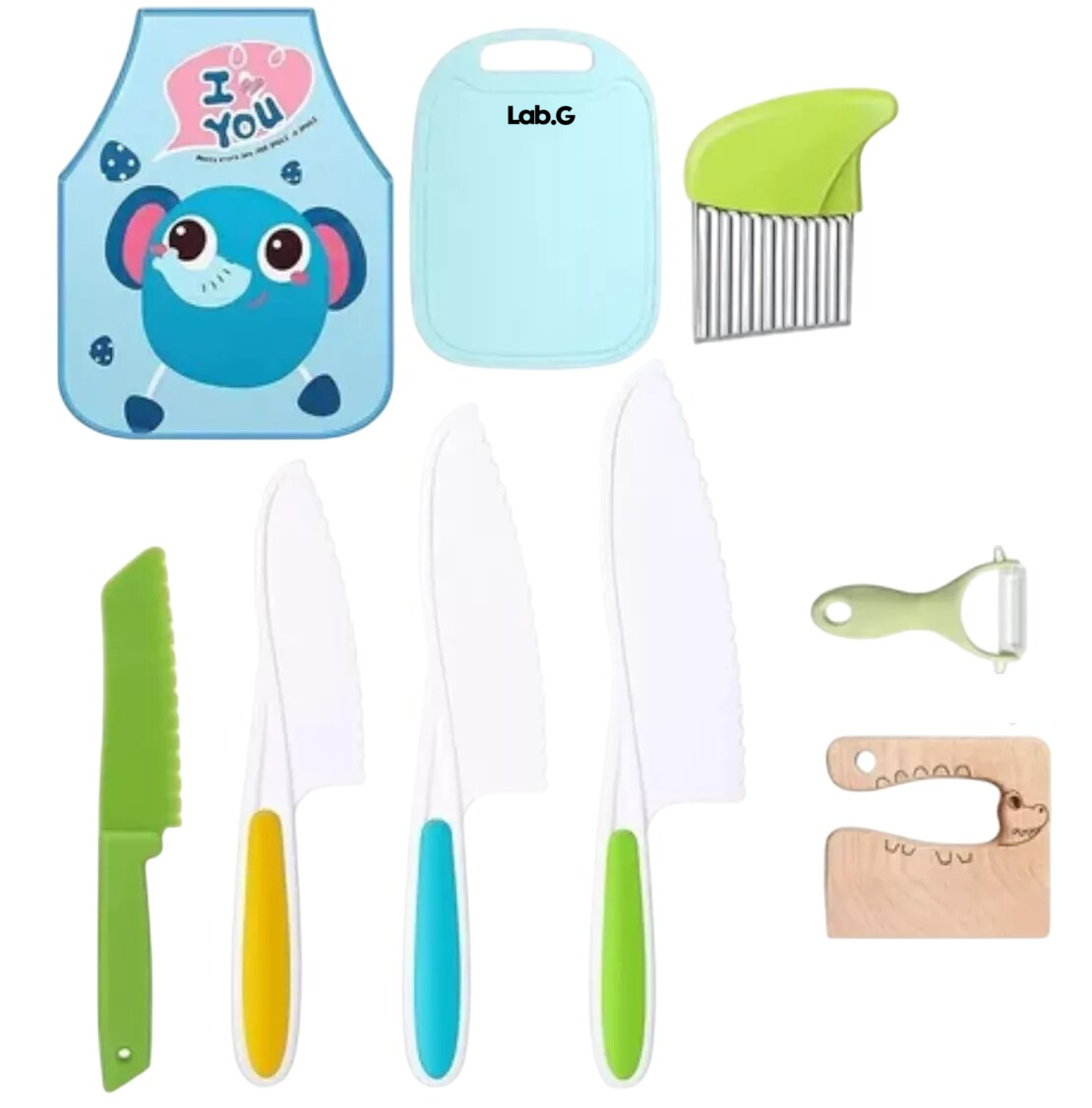 Foto 2 pulgar | Cuchillos Seguros Lab.g Para Niños Pequeños De Frutas Para Cocinar Azul Colores