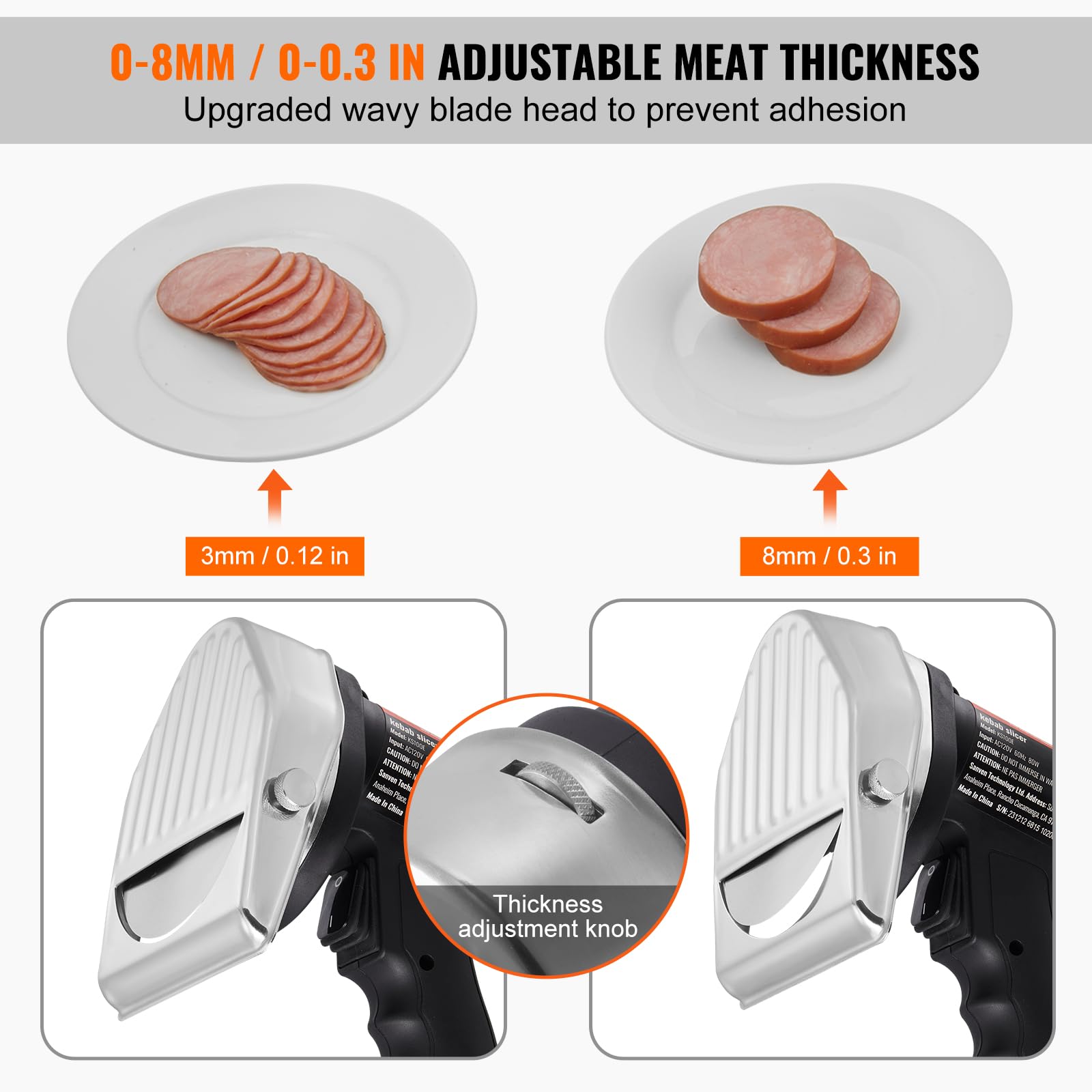 Foto 4 pulgar | Cuchillo Shawarma Eléctrico Vevor 80w Professional 2 Cuchillas - Venta Internacional.