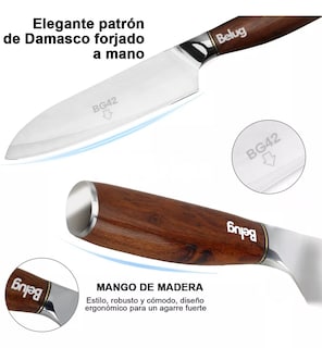 Foto 5 | Cuchillo De Cocina De 8 Pulgadas, Belug Cuchillo De Chef Profesional Marrón Claro