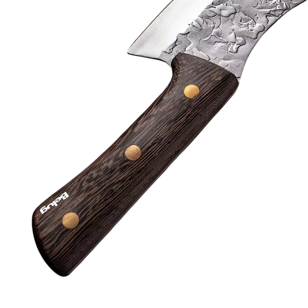 Foto 5 pulgar | Cuchillo Chef De Cocina Profesional De Acero Forjado A Mano, Belug Café Naranja Estuche