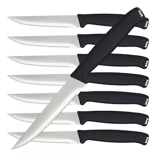 Foto 1 | Set Cuchillos Dentados Belug Para Carne 12 Piezas Plata Negro