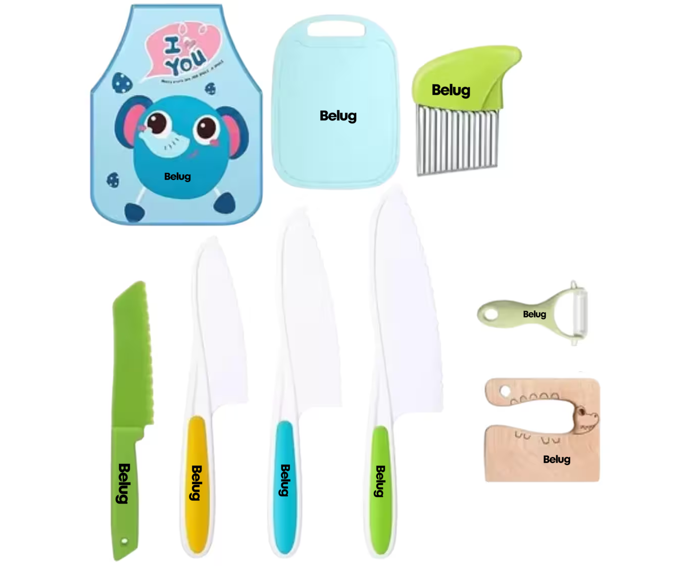 Cuchillos Seguros Para Niños Pequeños De Frutas Para Cocinar, Belug  Azul Colores