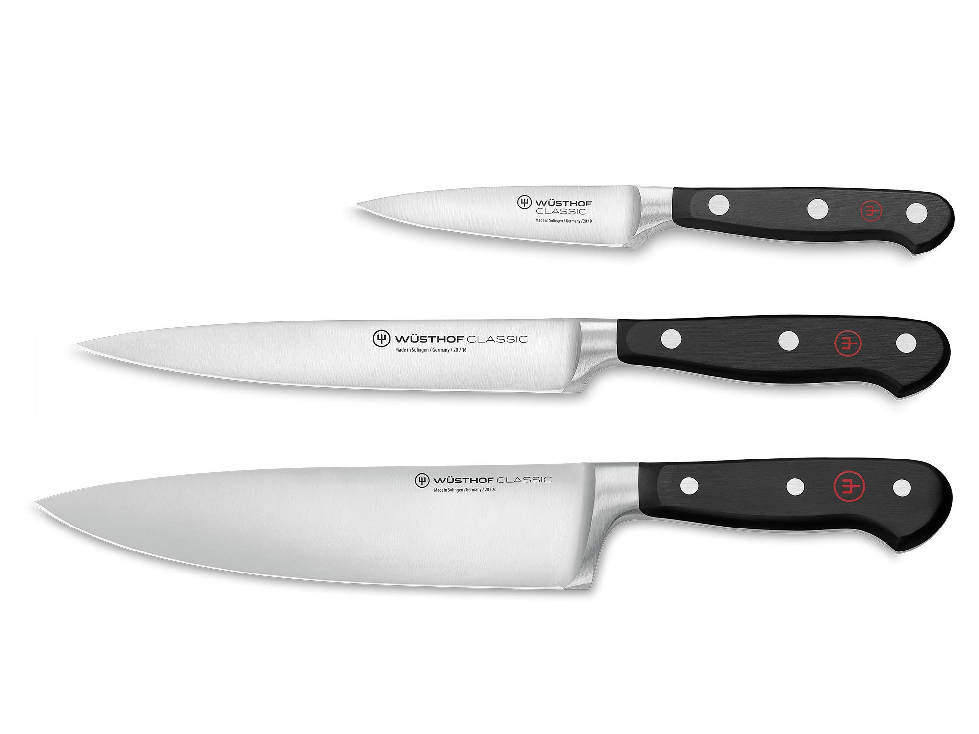 Juego De Cuchillos Wüsthof Classic Chef's Black De 3 Piezas - Venta Internacional.