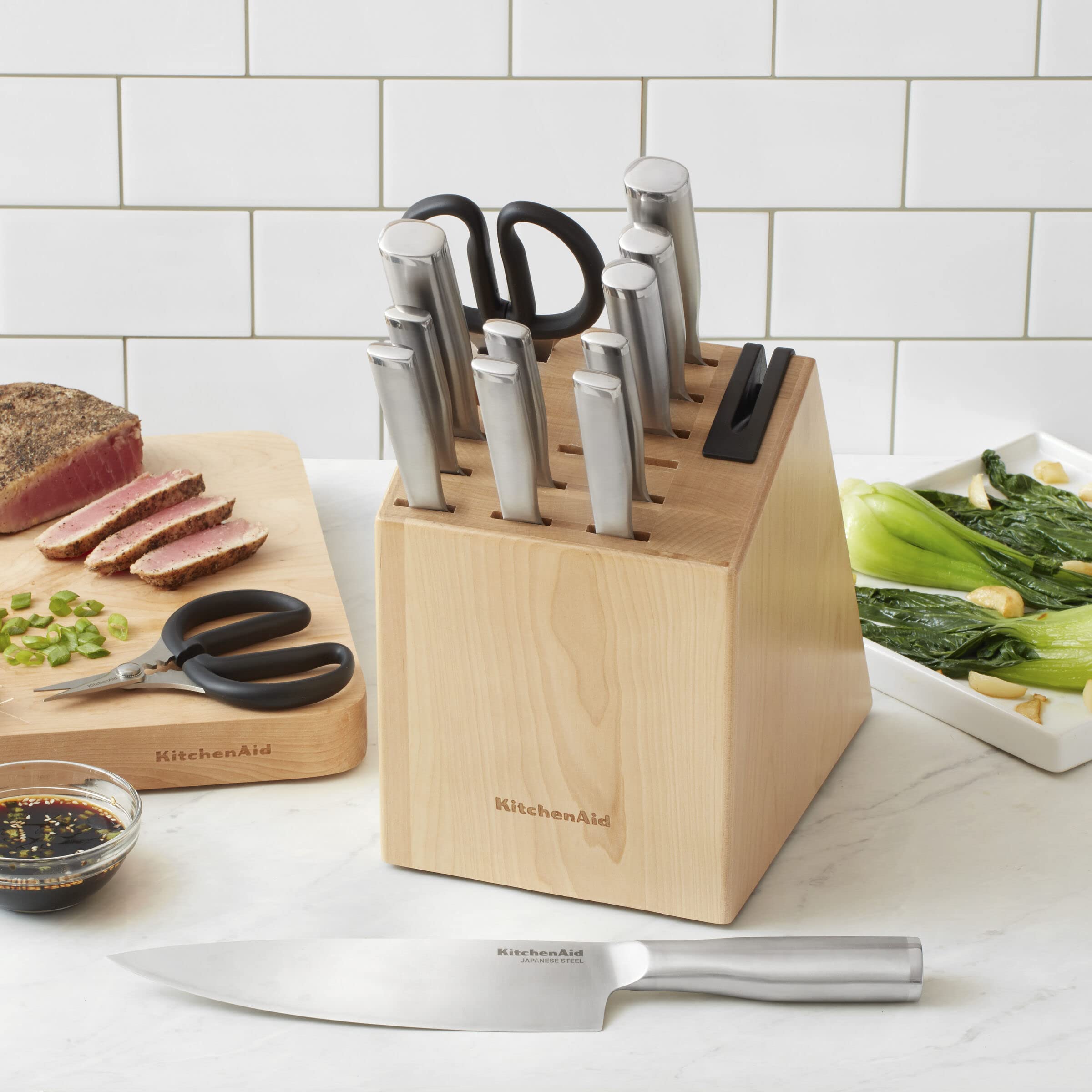Foto 2 | Juego De Cuchillos Kitchenaid Gourmet De 14 Piezas De Acero Inoxidable Forjado - Venta Internacional.