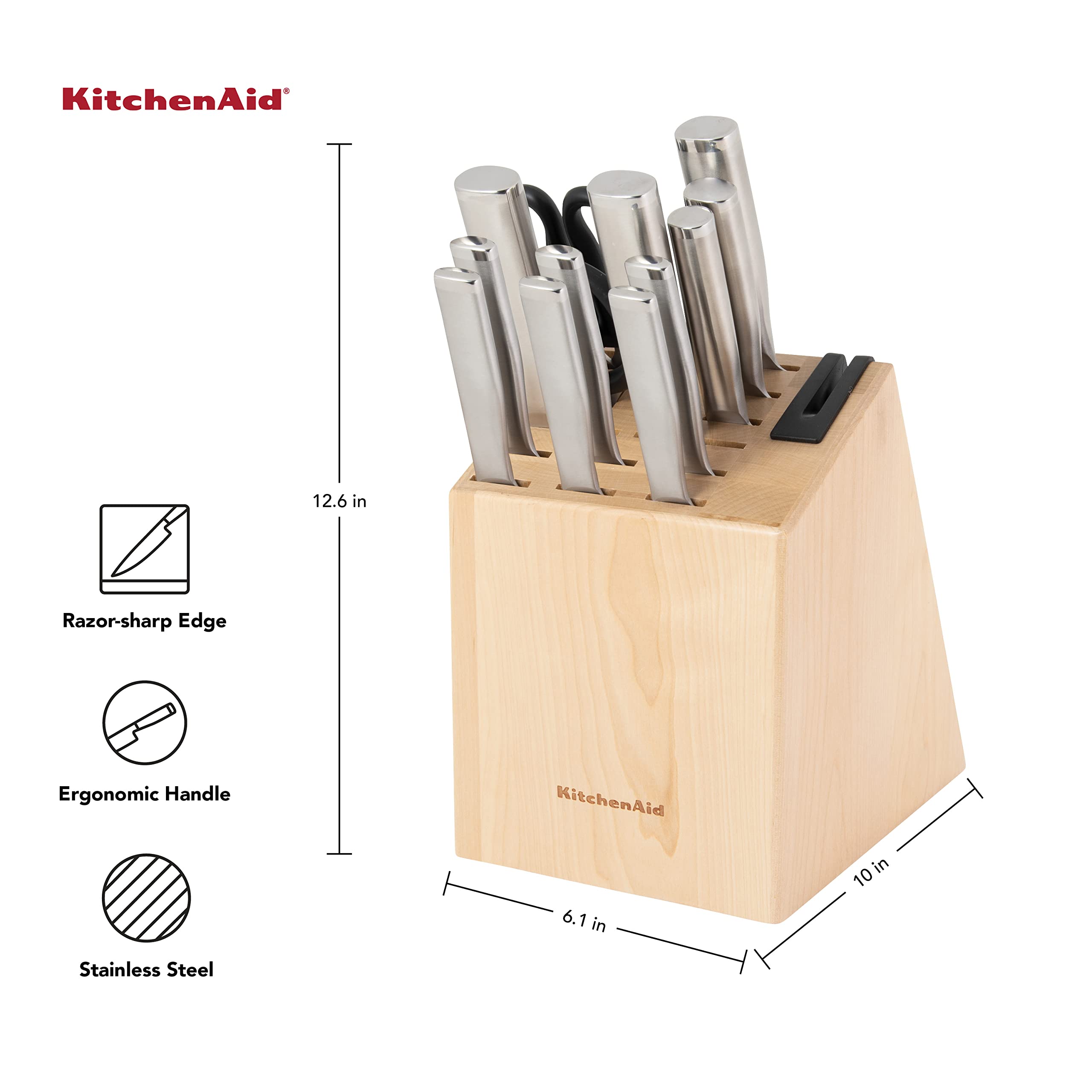 Foto 8 pulgar | Juego De Cuchillos Kitchenaid Gourmet De 14 Piezas De Acero Inoxidable Forjado - Venta Internacional.