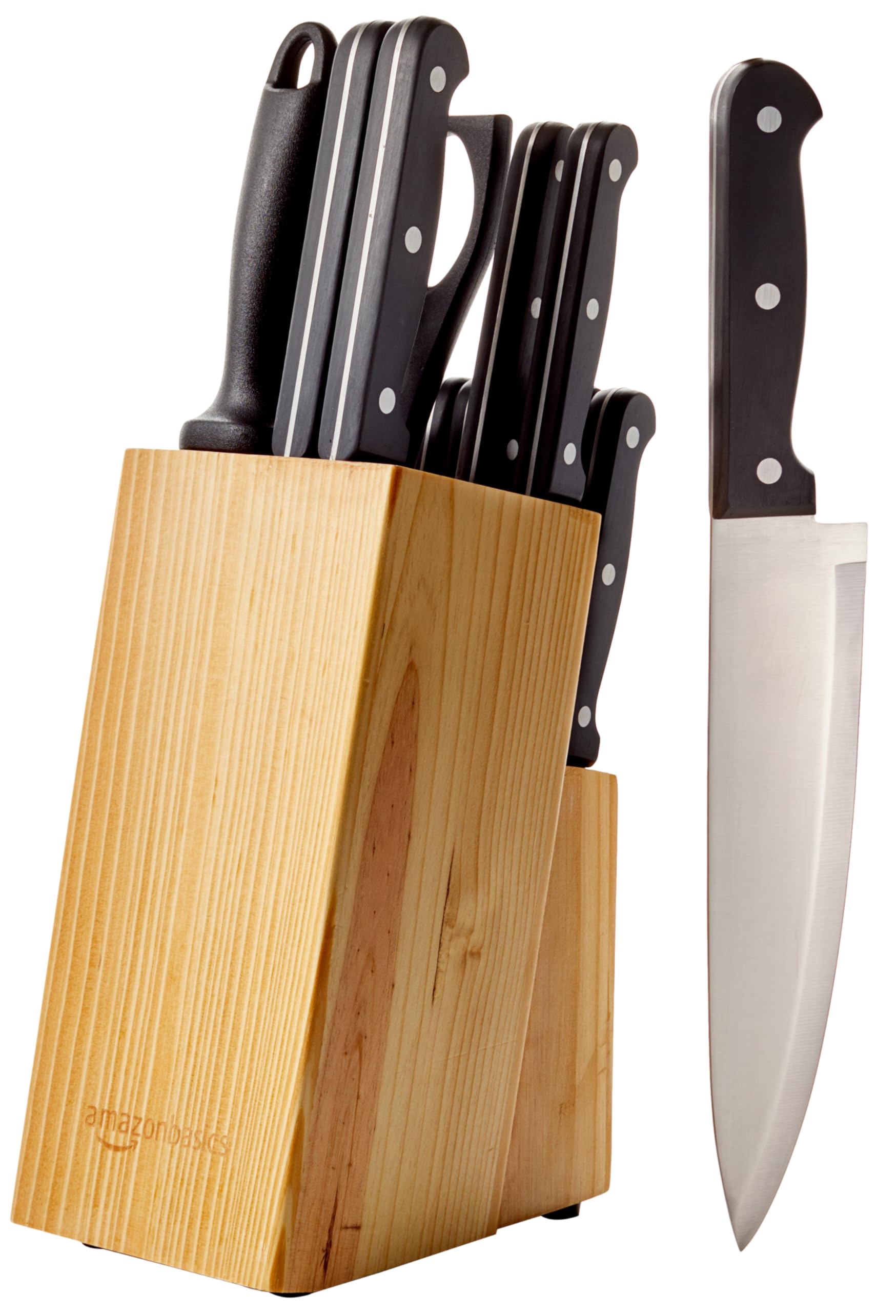 Juego De Cuchillos Amazon Basics De Acero Inoxidable Con Alto Contenido De Carbono, 14 Piezas - Venta Internacional.