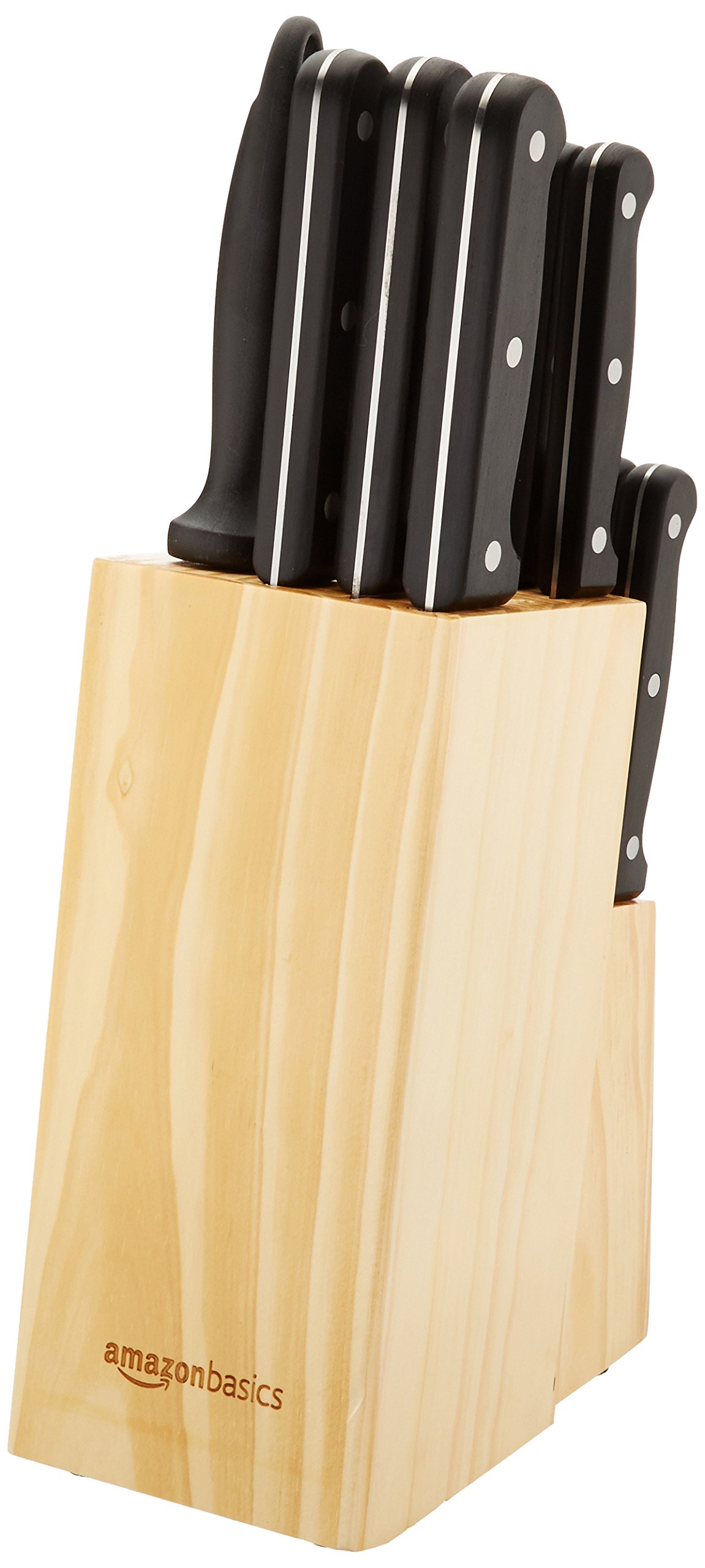 Foto 6 pulgar | Juego De Cuchillos Amazon Basics De Acero Inoxidable Con Alto Contenido De Carbono, 14 Piezas - Venta Internacional.