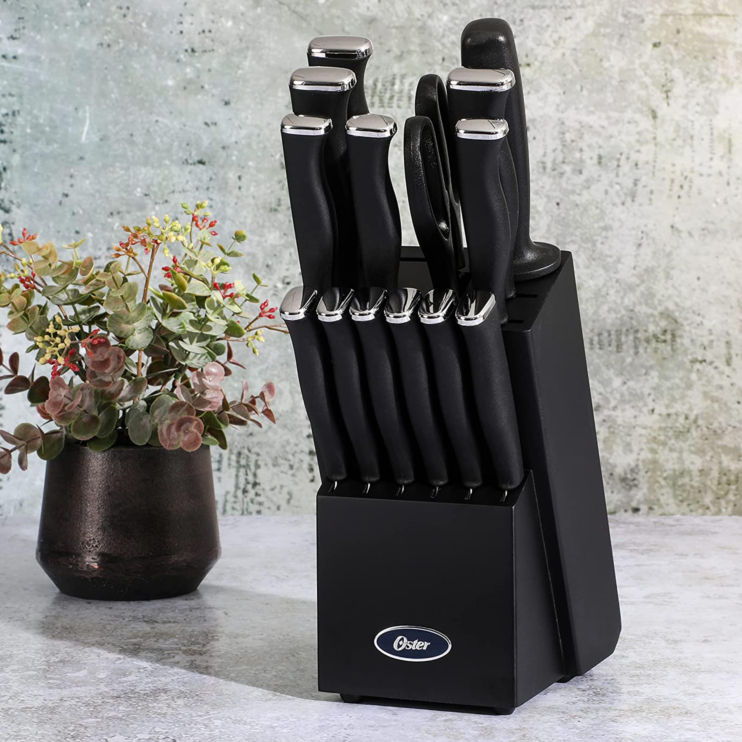 Foto 7 | Juego De Bloques De Cuchillos Para Cubiertos Oster Langmore, 15 Piezas, Acero Inoxidable - Venta Internacional.