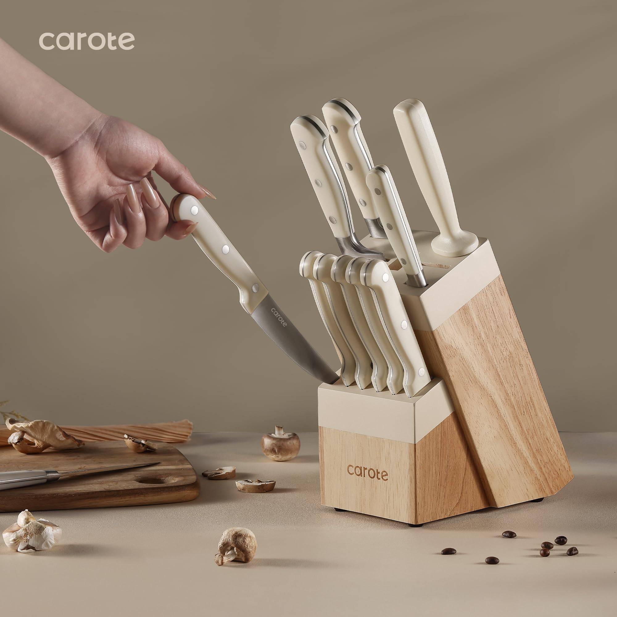 Foto 7 pulgar | Juego De Cuchillos Carote 14 Piezas Con Bloque De Acero Con Alto Contenido De Carbono - Venta Internacional.