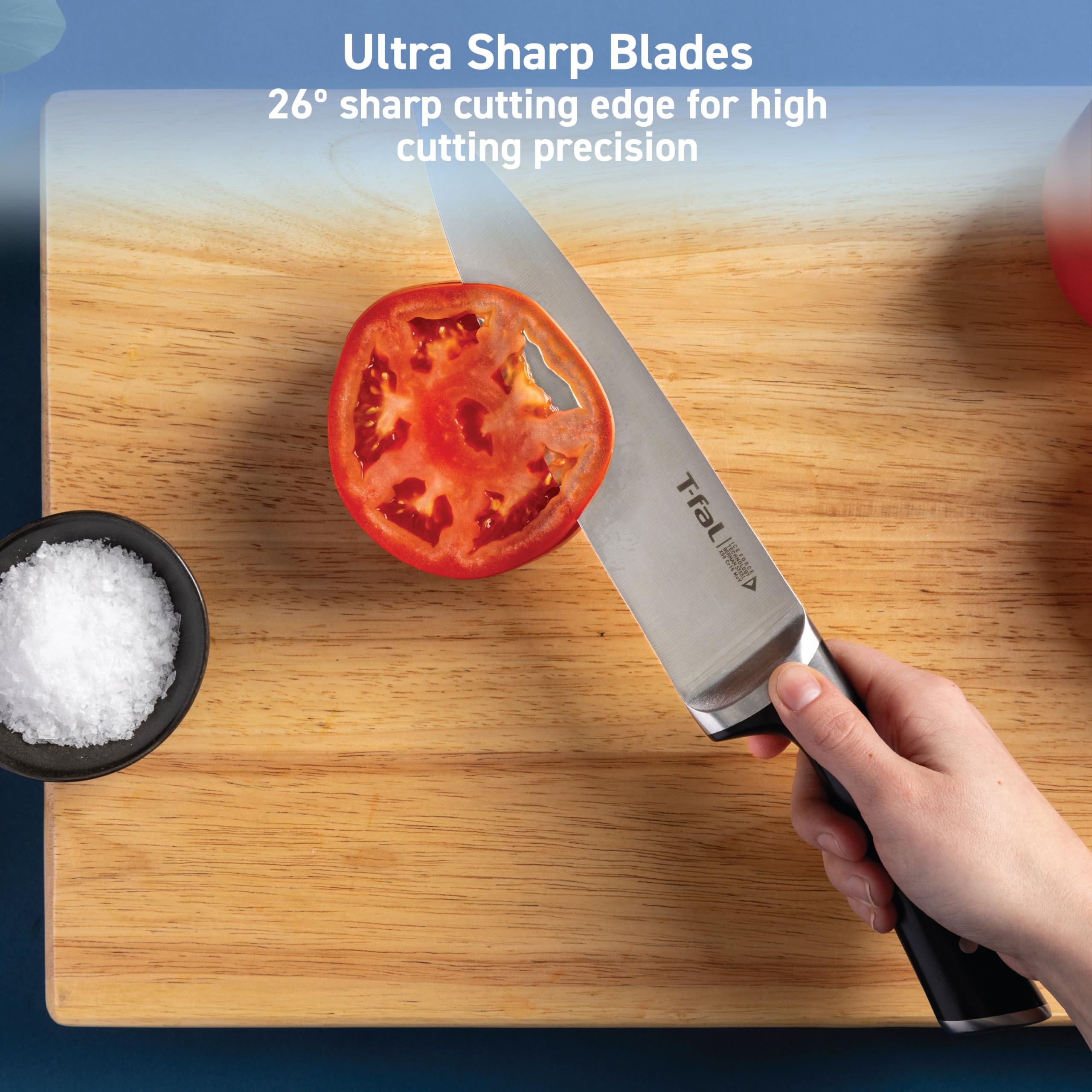Foto 5 | Juego De Cuchillos T-fal Ice Force German De Acero Inoxidable, 3 Piezas - Venta Internacional.