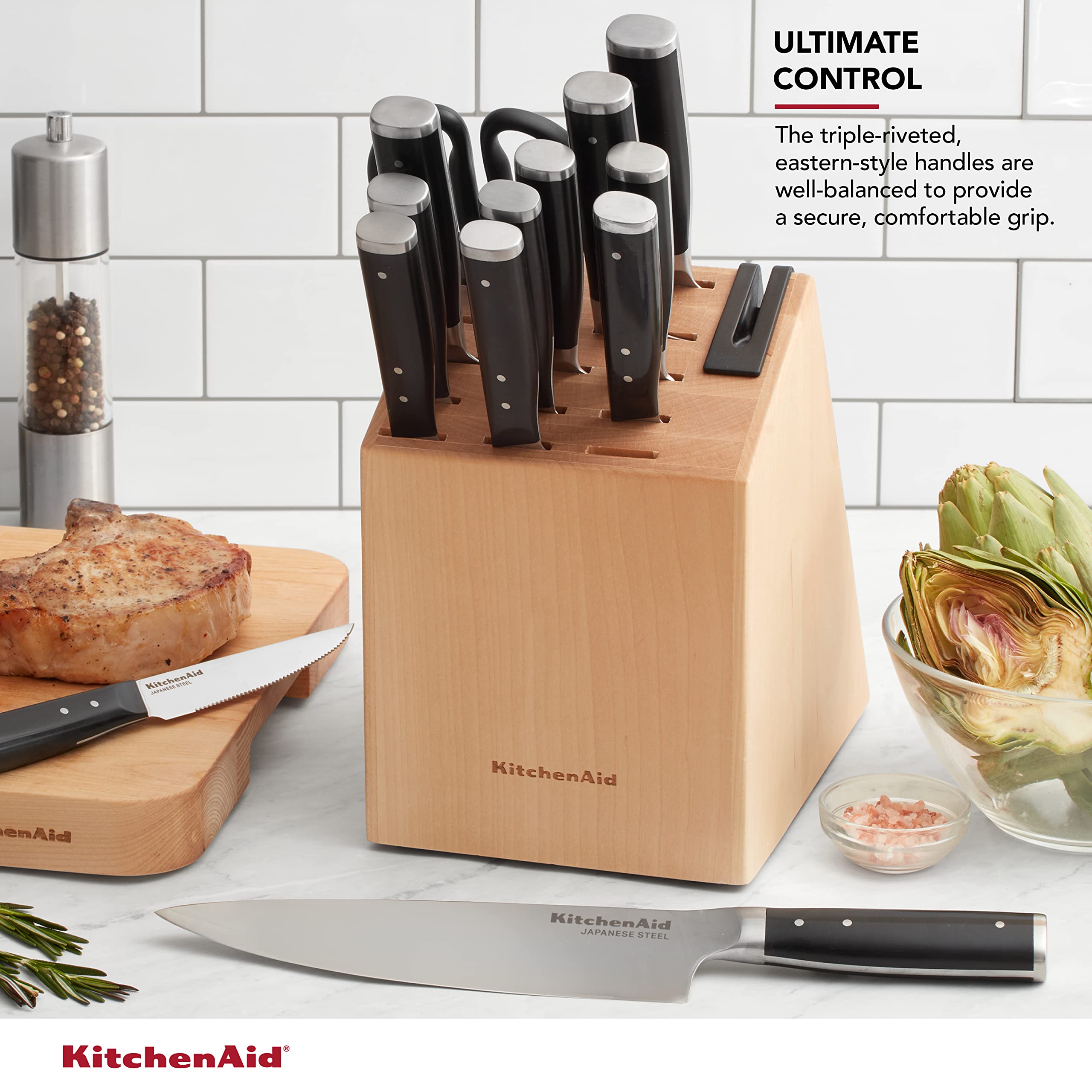 Foto 5 pulgar | Juego De Bloques De Cuchillos Kitchenaid Gourmet Con Triple Remache Forjado, 14 Piezas - Venta Internacional.
