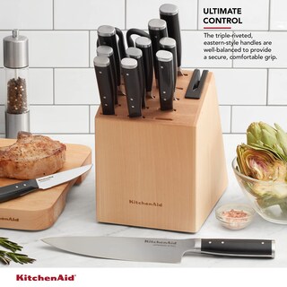 Foto 4 | Juego De Bloques De Cuchillos Kitchenaid Gourmet Con Triple Remache Forjado, 14 Piezas - Venta Internacional.