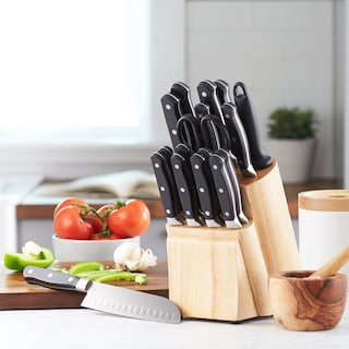 Foto 4 | Juego De Bloques De Cuchillos Amazon Basics De Acero Inoxidable De Primera Calidad, 18 Piezas - Venta Internacional.