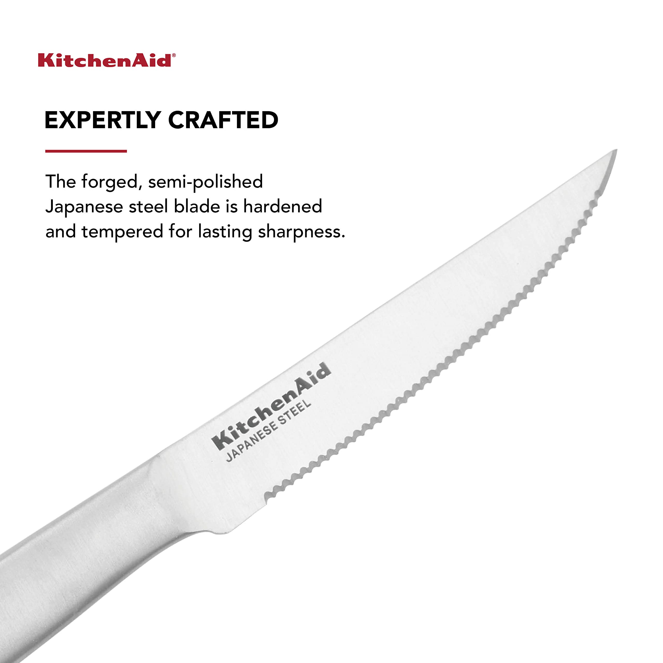 Foto 2 | Juego De Cuchillos Para Carne Kitchenaid Gourmet Forged 4 Piezas De Acero Inoxidable - Venta Internacional.