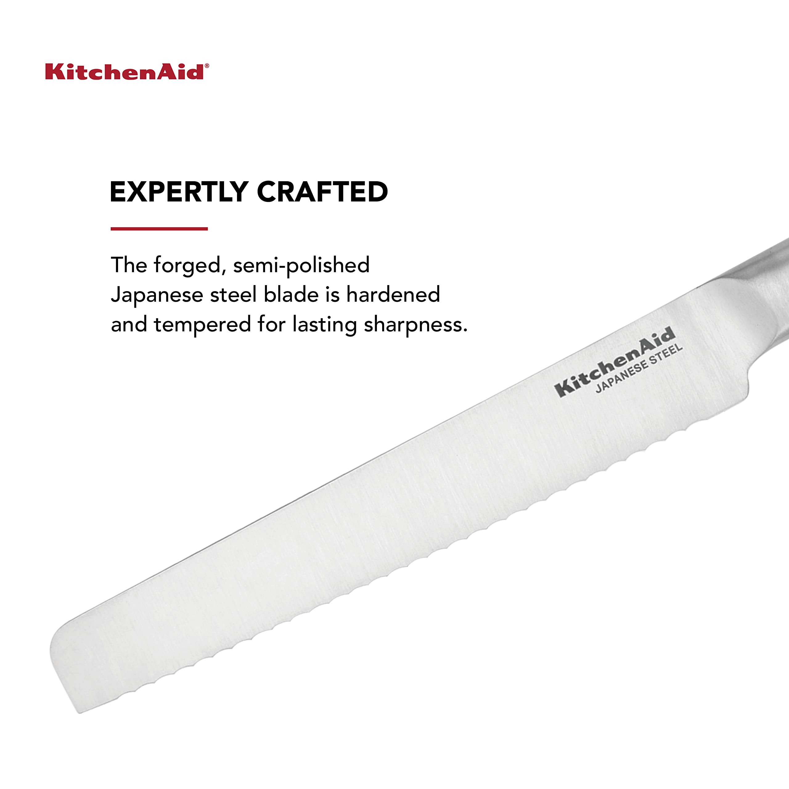 Foto 3 pulgar | Cuchillo Para Pan Kitchenaid Gourmet Forjado Con Triple Remache, 20 Cm, Negro - Venta Internacional.