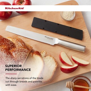 Foto 3 | Cuchillo Para Pan Kitchenaid Gourmet Forjado Con Triple Remache, 20 Cm, Negro - Venta Internacional.