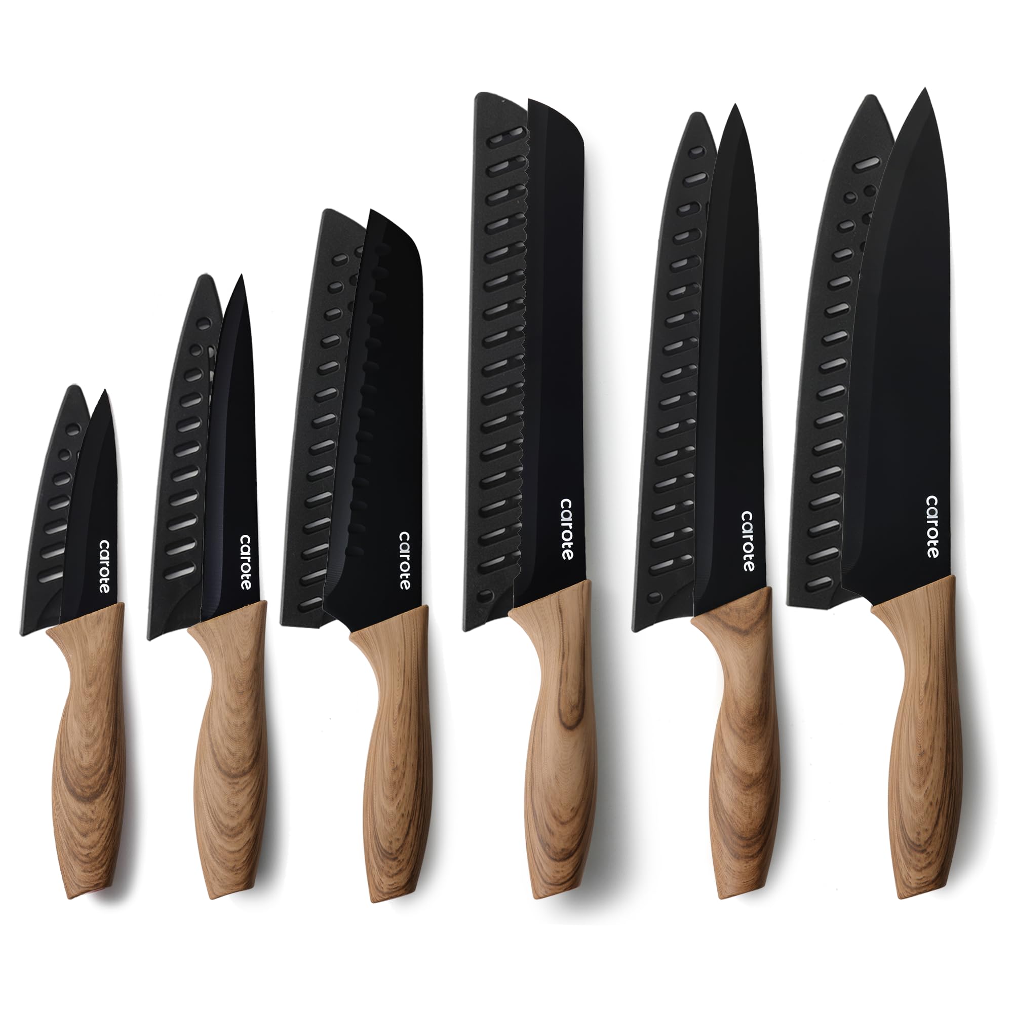 Juego De Cuchillos Carote 12 Piezas De Acero Inoxidable Con Revestimiento Cerámico - Venta Internacional.