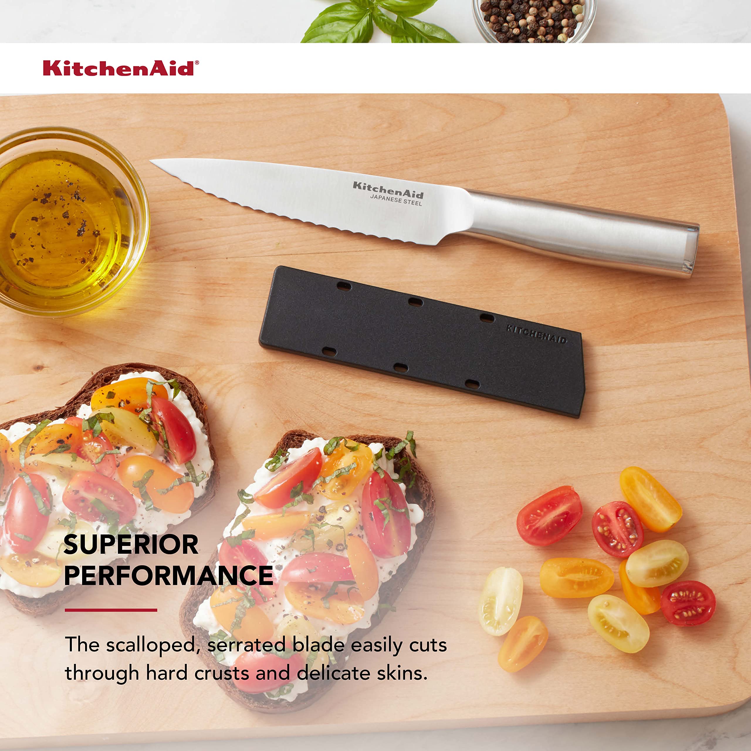 Foto 4 pulgar | Cuchillo Kitchenaid Gourmet De Acero Inoxidable Forjado De 14 Cm Con Funda - Venta Internacional.