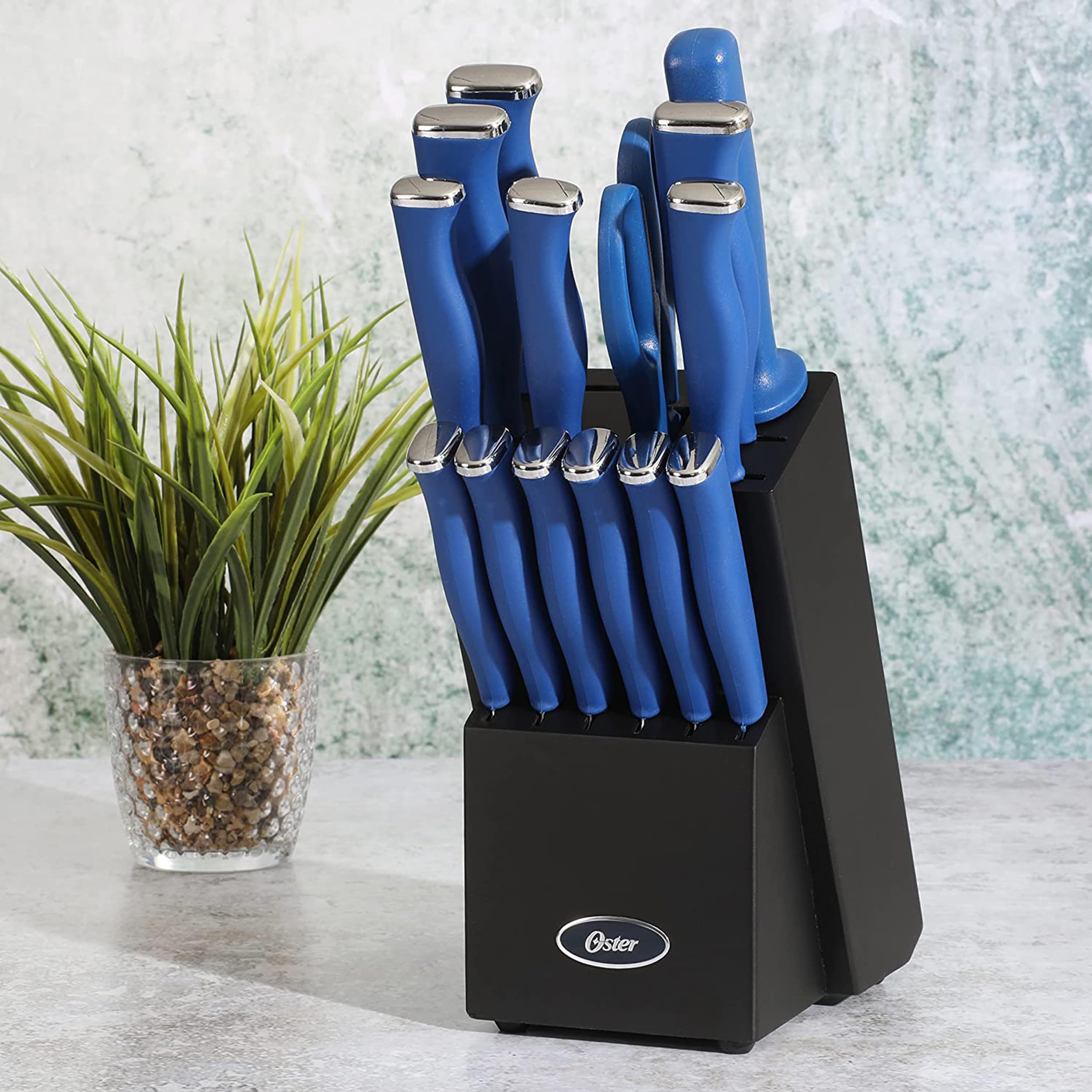 Foto 7 | Juego De Bloques De Cuchillos Para Cubiertos Oster Langmore, 15 Piezas, Acero Inoxidable - Venta Internacional.