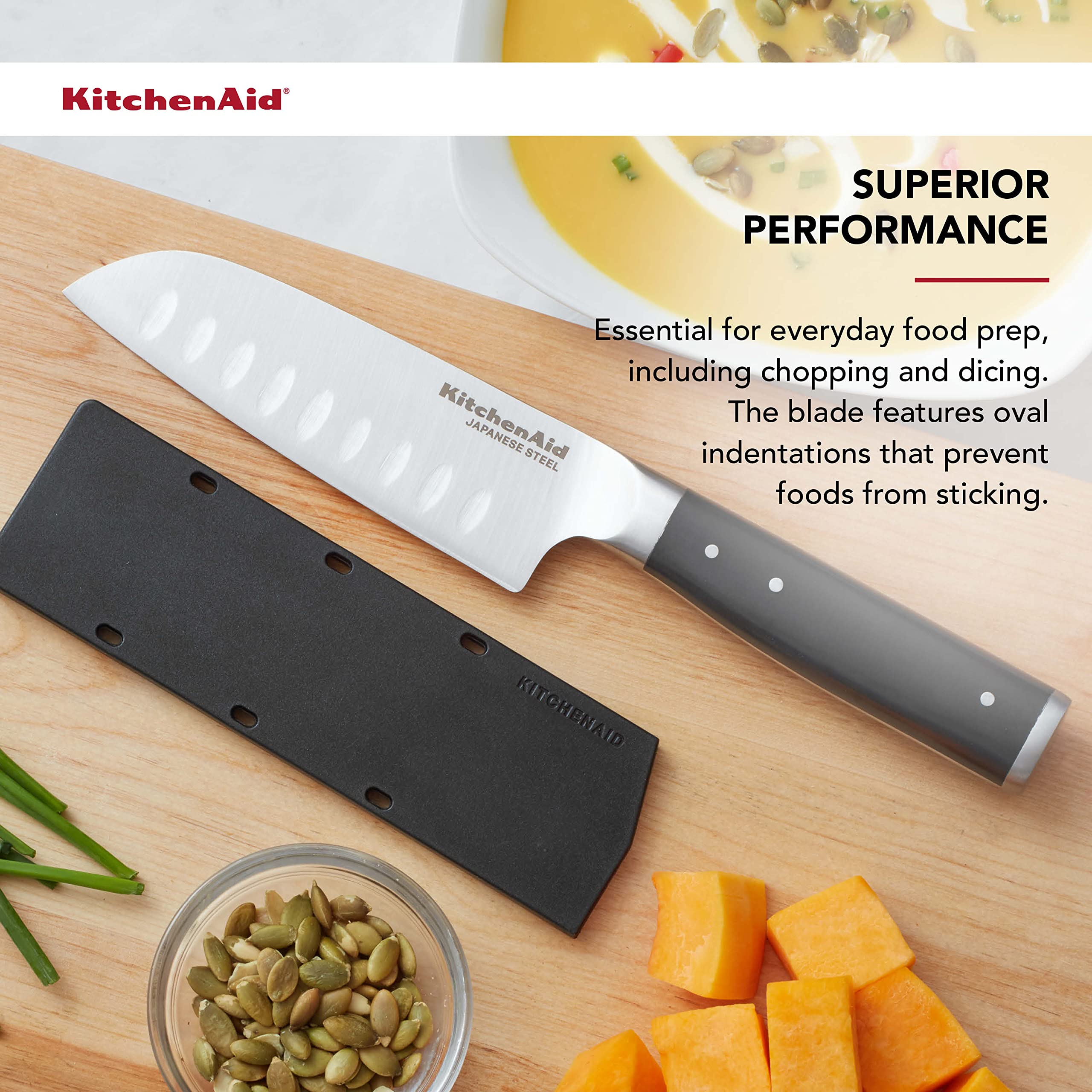 Foto 4 pulgar | Cuchillo Kitchenaid Gourmet Forjado Con Triple Remache Santoku De 12,7 Cm - Venta Internacional.