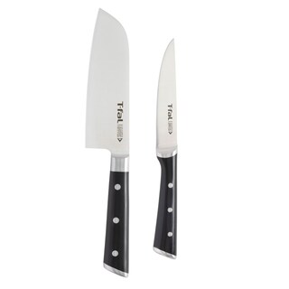 Foto 1 | Juego De Cuchillos T-fal Ice Force Santoku De 18 Cm Y Utility De 11 Cm, Color Negro - Venta Internacional.
