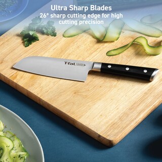 Foto 6 | Juego De Cuchillos T-fal Ice Force Santoku De 18 Cm Y Utility De 11 Cm, Color Negro - Venta Internacional.