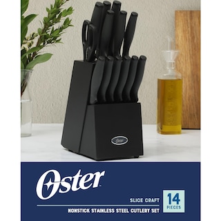Foto 2 | Juego De Cubiertos Con Forma De Bloque De Cuchillos Oster Slicecraft, 14 Piezas, Color Negro - Venta Internacional.