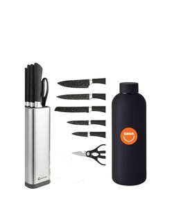 Foto 1 | Juego De Cocina Acero Inoxidable Set De 7 Piezas Color Negro + Gratis Termo De Regalo Güish