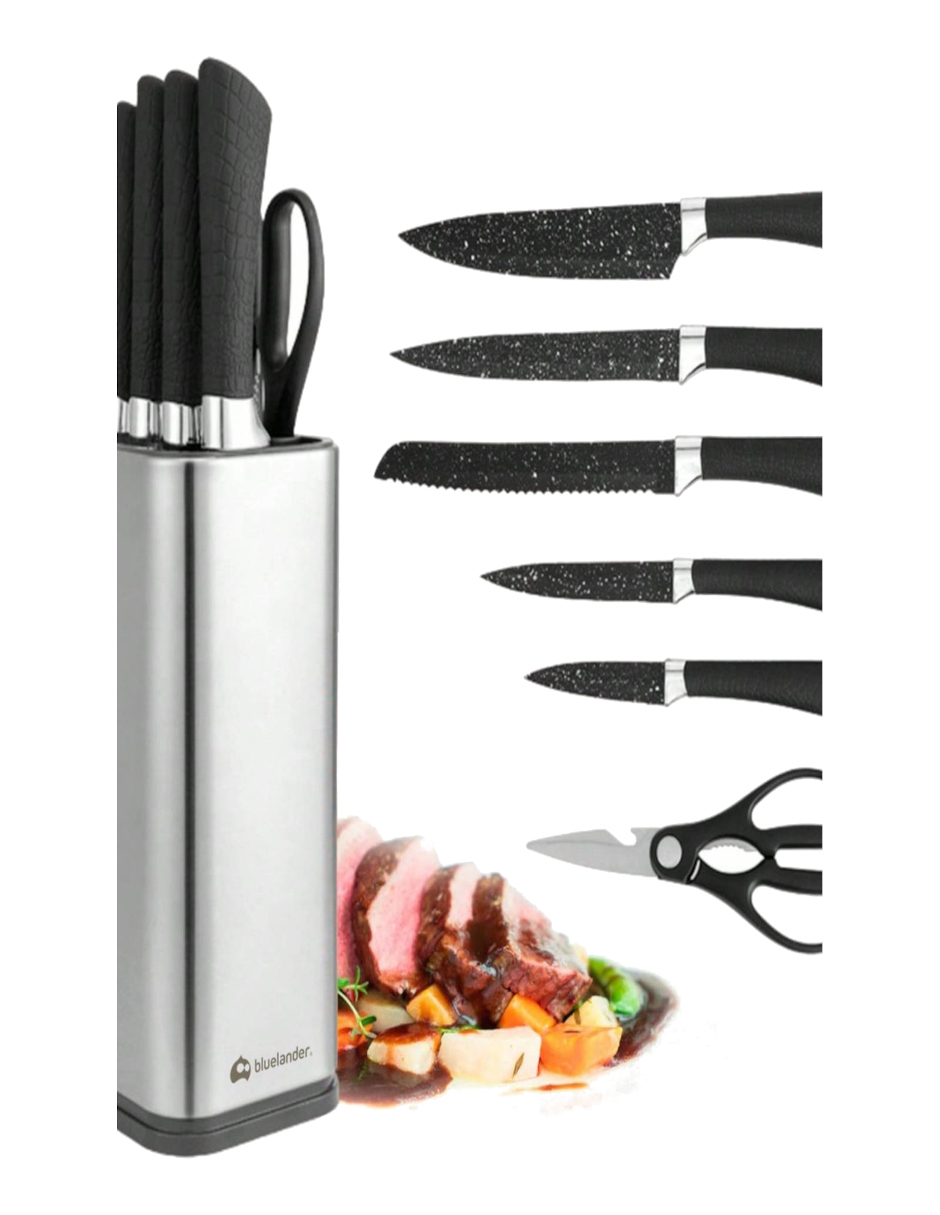 Foto 3 pulgar | Juego De Cocina Acero Inoxidable Set De 7 Piezas Color Negro + Gratis Termo De Regalo Güish