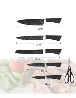 Foto 5 | Juego De Cocina Acero Inoxidable Set De 7 Piezas Color Negro + Gratis Termo De Regalo Güish