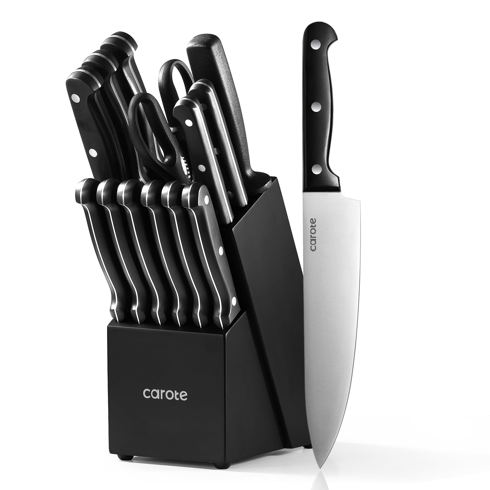 Foto 1 | Juego De Cuchillos Carote 14 Piezas Con Bloque De Acero Con Alto Contenido De Carbono - Venta Internacional.