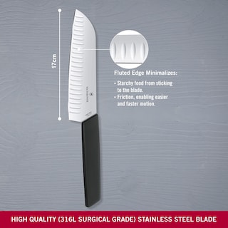 Foto 2 | Cuchillo Victorinox Swiss Modern Santoku De 18 Cm Con Mango Negro - Venta Internacional.