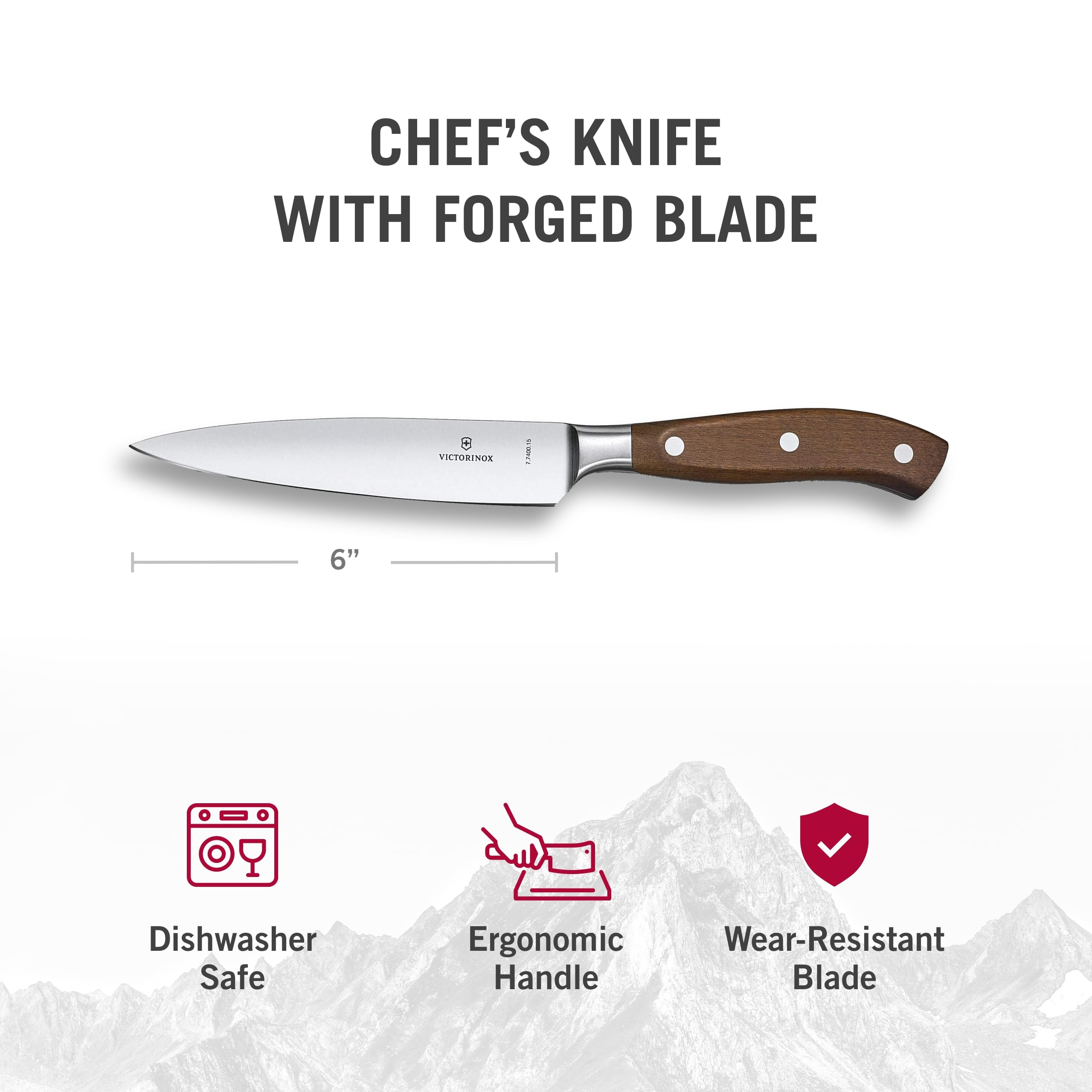 Foto 5 pulgar | Cuchillo De Chef Victorinox Grand Maitre Con Mango De Madera Forjada De 6 Cm - Venta Internacional.