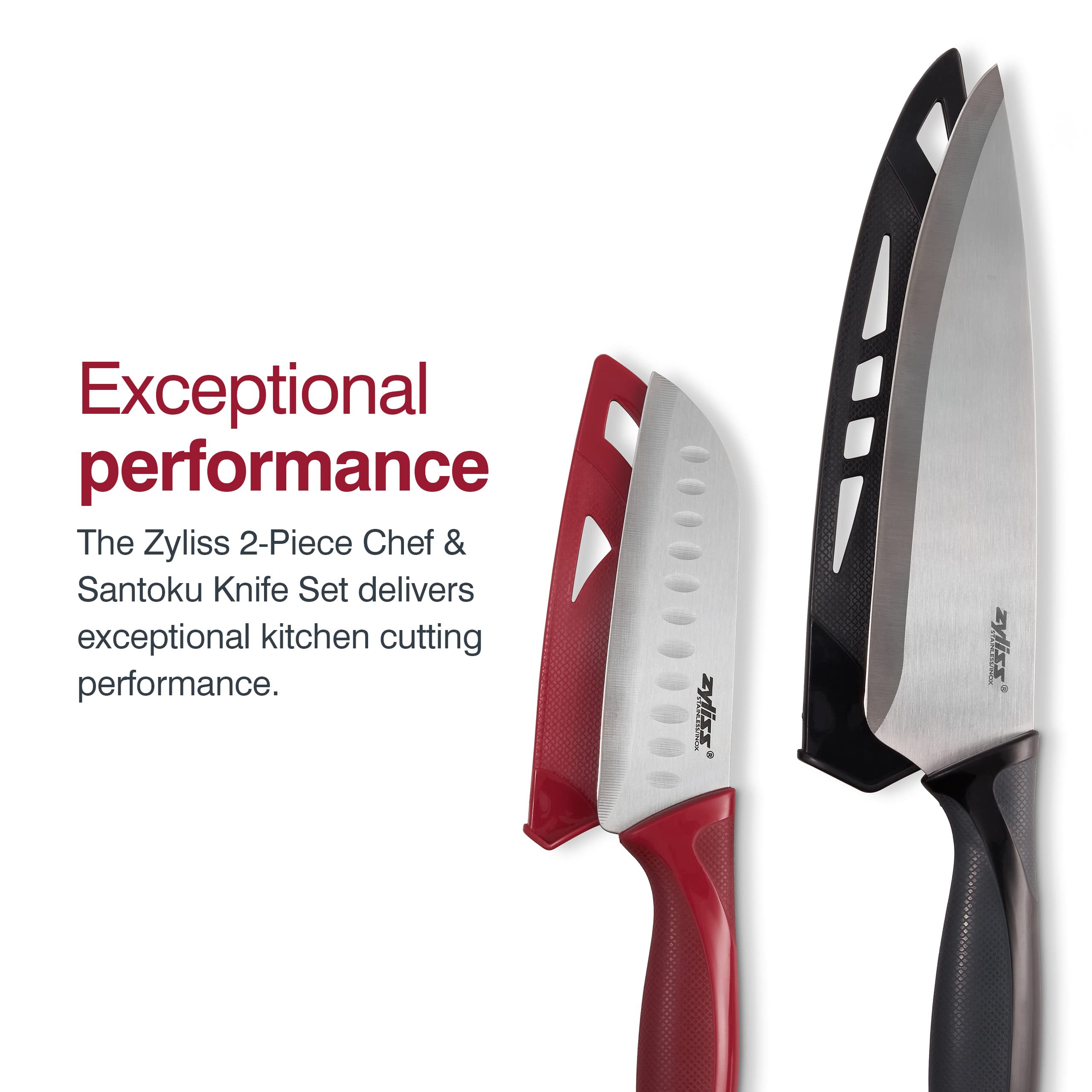 Foto 6 | Juego De Cuchillos Zyliss Utility Kitchen Santoku & Chef, 2 Piezas - Venta Internacional.