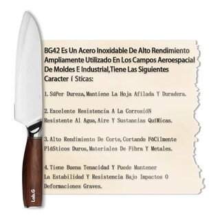 Foto 1 | Cuchillo De Cocina Lab.g De 8 Pulgadas, Cuchillo De Chef Profesio Marrón Claro