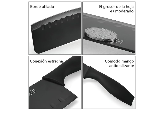 Foto 6 pulgar | Xtellar Juego De Cuchillos De Cocina 7 Piezas, Juego De Cuchillos De Chef, Cuchillos Afilados