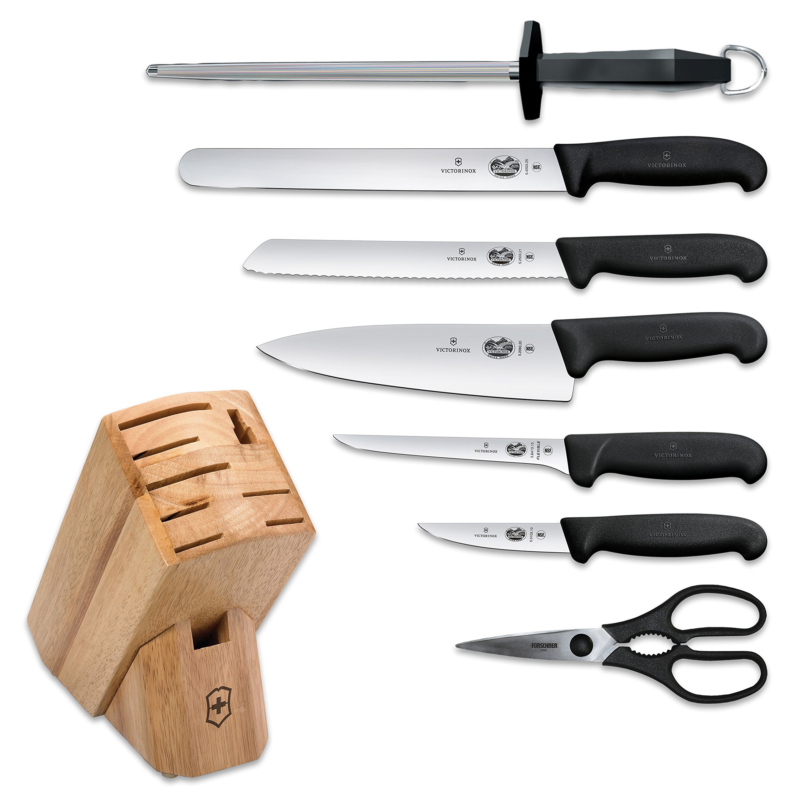 Foto 3 pulgar | Juego De Bloques De Cuchillos Victorinox Forschner De 8 Piezas Con Bloque De Madera Dura - Venta Internacional.