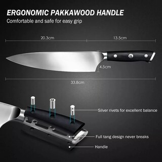 Foto 2 | Xtellar Cuchillo Profesional De Cocina De 20cm En Acero Inoxidable Superior, Chef Premium