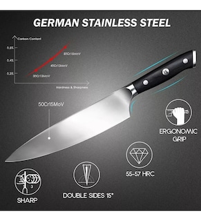 Foto 3 | Xtellar Cuchillo Profesional De Cocina De 20cm En Acero Inoxidable Superior, Chef Premium