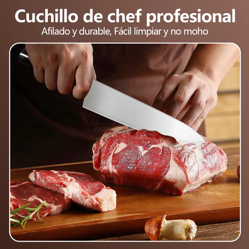 Foto 5 pulgar | Xtellar Cuchillo Chef Profesional De Acero Inoxidable Para Una Experiencia De Cocina Premium