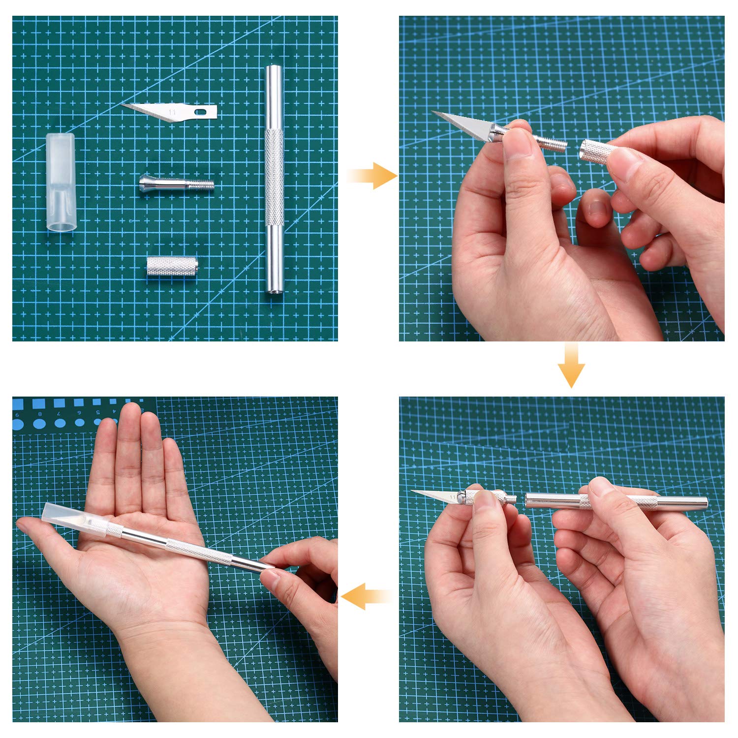 Foto 5 pulgar | Juego De Cuchillos Para Manualidades Mudder, 15 Paquetes De Acero Inoxidable Con Tapa De Seguridad - Venta Internaciona