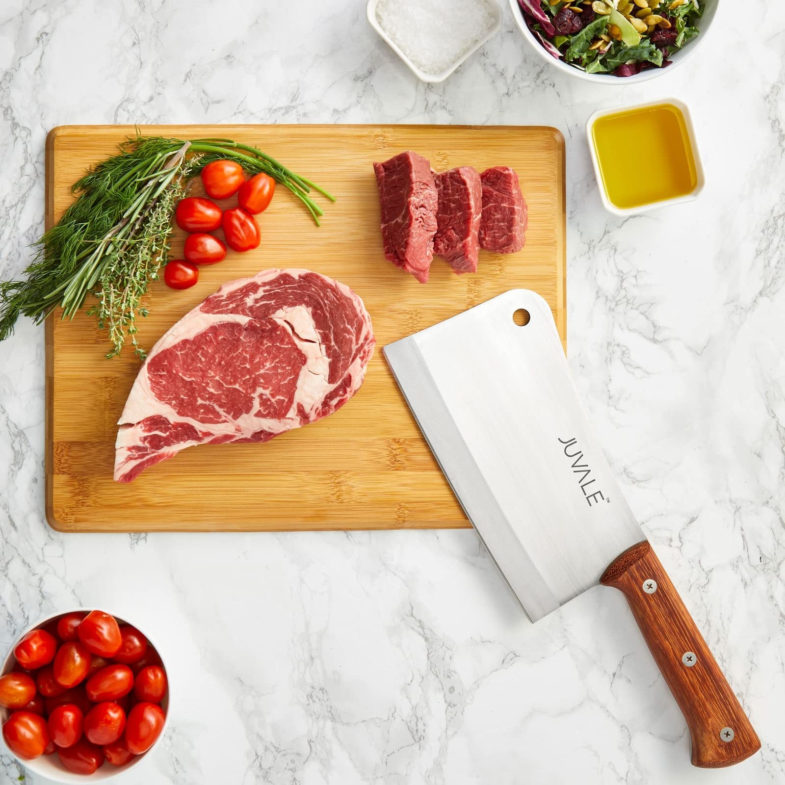 Foto 4 pulgar | Cortador De Huesos Meat Cleaver Juvale Para Cocina De Chef, 20 Cm - Venta Internacional.