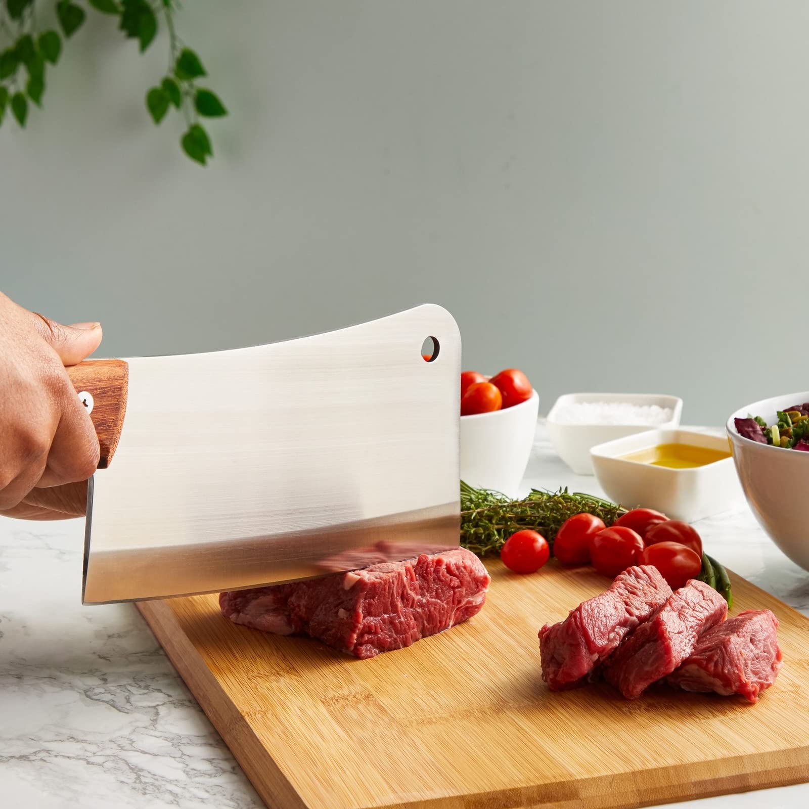 Foto 5 pulgar | Cortador De Huesos Meat Cleaver Juvale Para Cocina De Chef, 20 Cm - Venta Internacional.