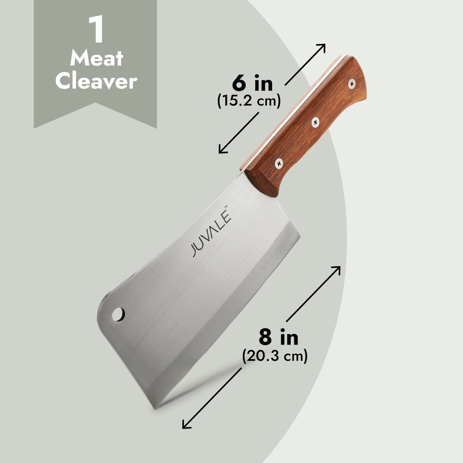 Foto 6 pulgar | Cortador De Huesos Meat Cleaver Juvale Para Cocina De Chef, 20 Cm - Venta Internacional.