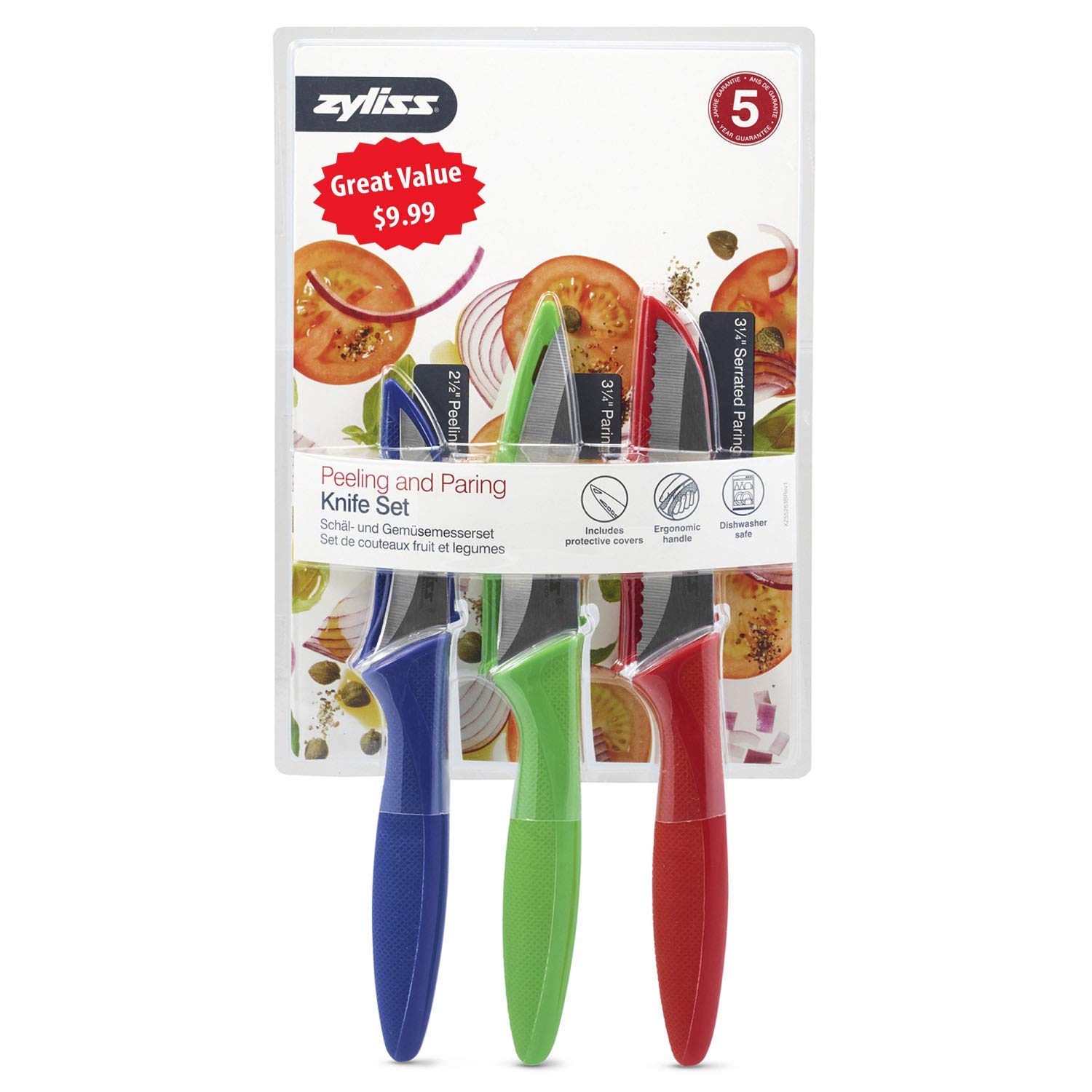 Foto 4 pulgar | Juego De Cuchillos Zyliss Peeling & Paring De 3 Piezas Con Fundas - Venta Internacional.