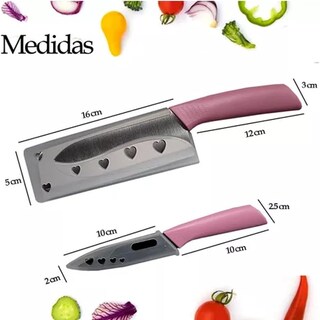 Foto 3 | Juego Set De 2 Cuchillos Para Cocina Acero Inoxidable Color Rosa