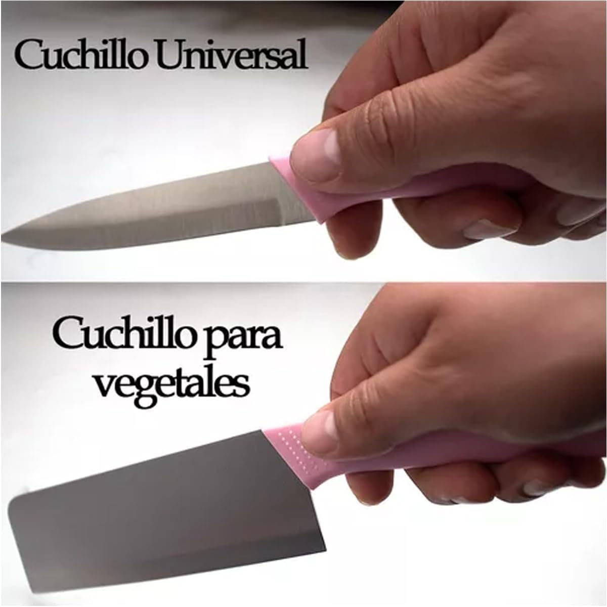 Foto 5 pulgar | Juego Set De 2 Cuchillos Para Cocina Acero Inoxidable Color Rosa
