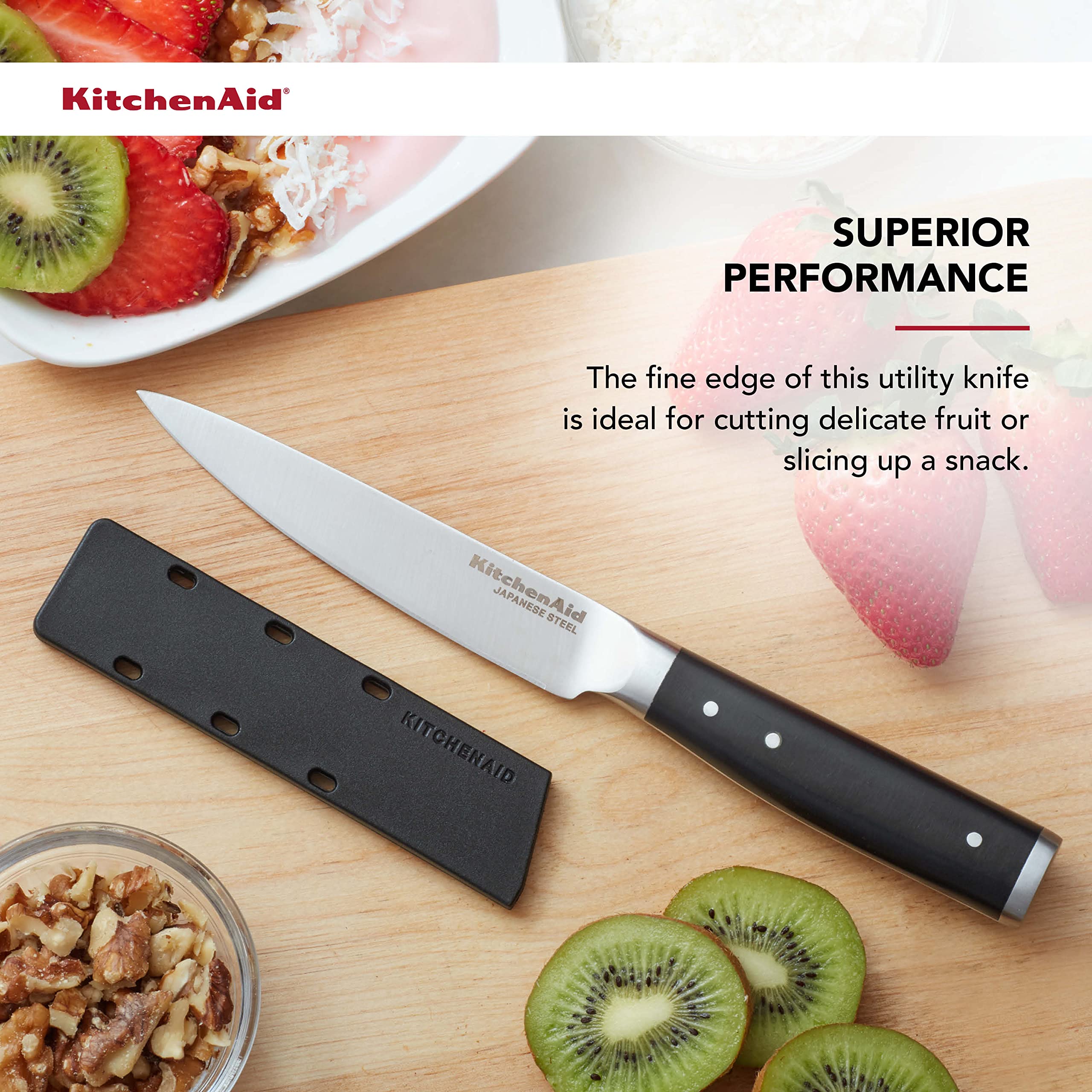 Foto 4 pulgar | Cuchillo Kitchenaid Gourmet, Triple Remache Forjado, 11 Cm, Con Funda De Hoja - Venta Internacional.