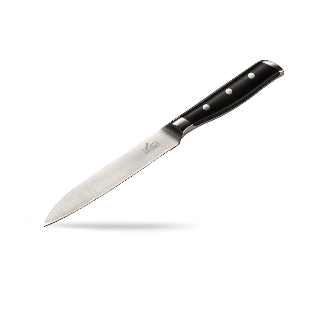 Cuchillo De Acero Inoxidable Alemán Forjado Totalmente Revestido, 13 Cm, Serrado - Venta Internacional.