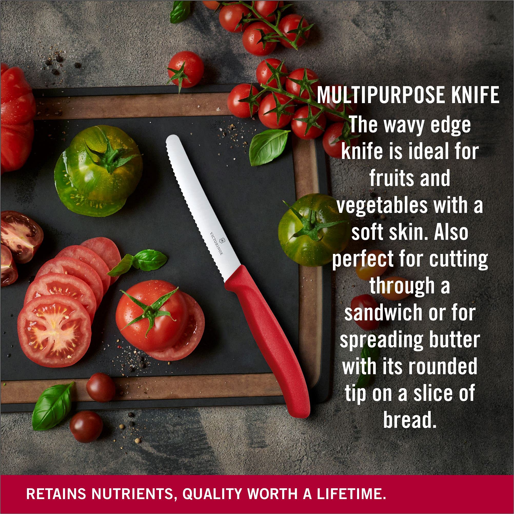 Foto 3 pulgar | Cuchillo Victorinox Swiss Classic Para Tomate Y Mesa, 11 Cm, Color Rojo - Venta Internacional.